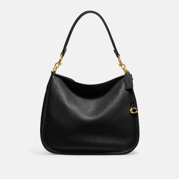 Coach Handbags - Coach Black Leather Hobo Shoulder Bag with Gold Hardware